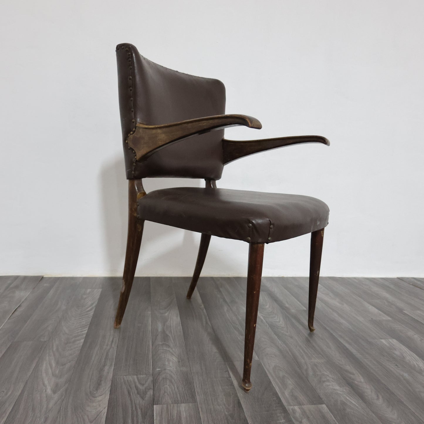 Guglielmo Ulrich Sedia con Braccioli a Sbalzo Anni ‘50 Rare Design Modernariato