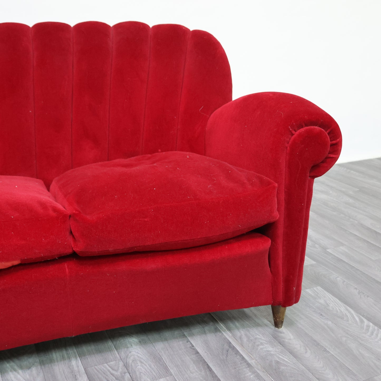 Divano Art Decò Guglielmo Ulrich In Tessuto Di Velluto Originale Anni ‘40 Design