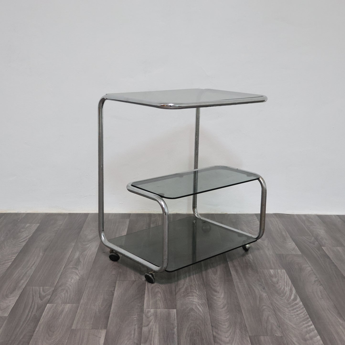 Carrello Portavivande Triplo Ripiano Anni 70 Acciaio Design Modernariato