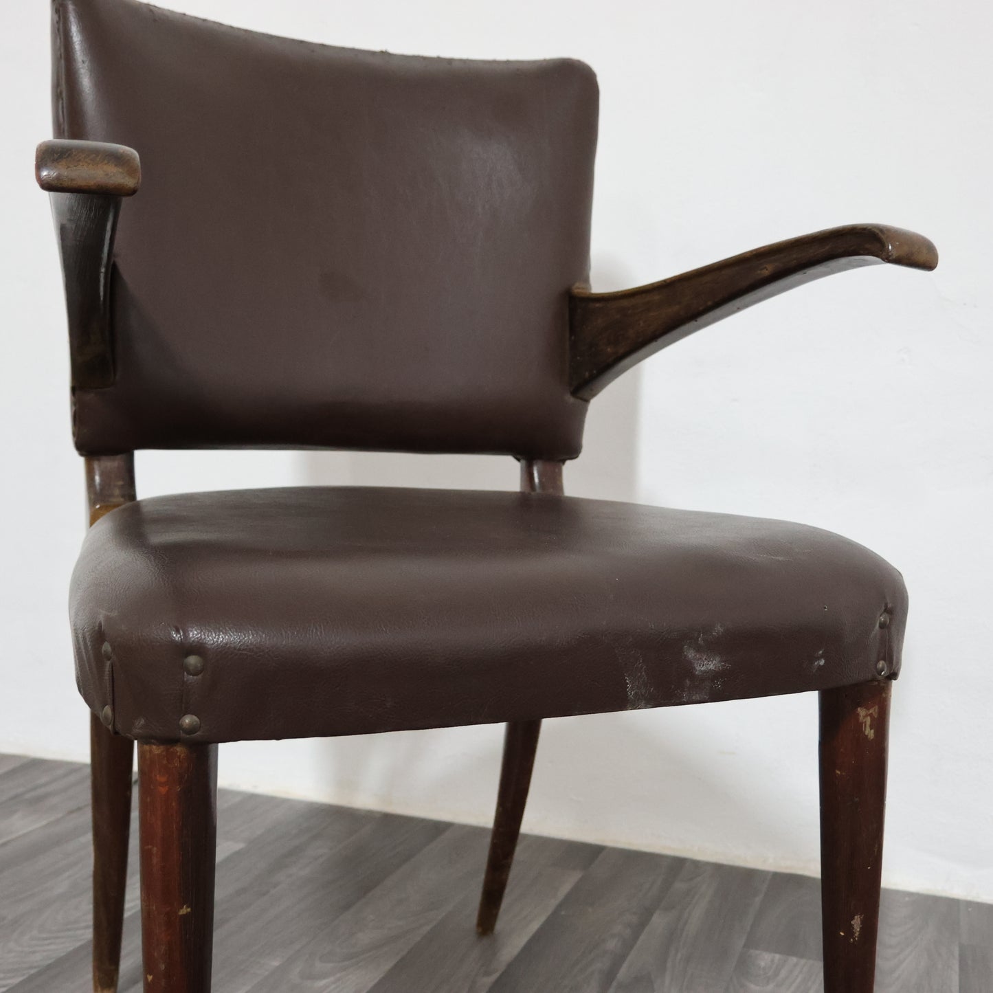 Guglielmo Ulrich Sedia con Braccioli a Sbalzo Anni ‘50 Rare Design Modernariato