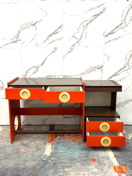 Scrivania Space Age Design In Legno Anni 70 Modernariato