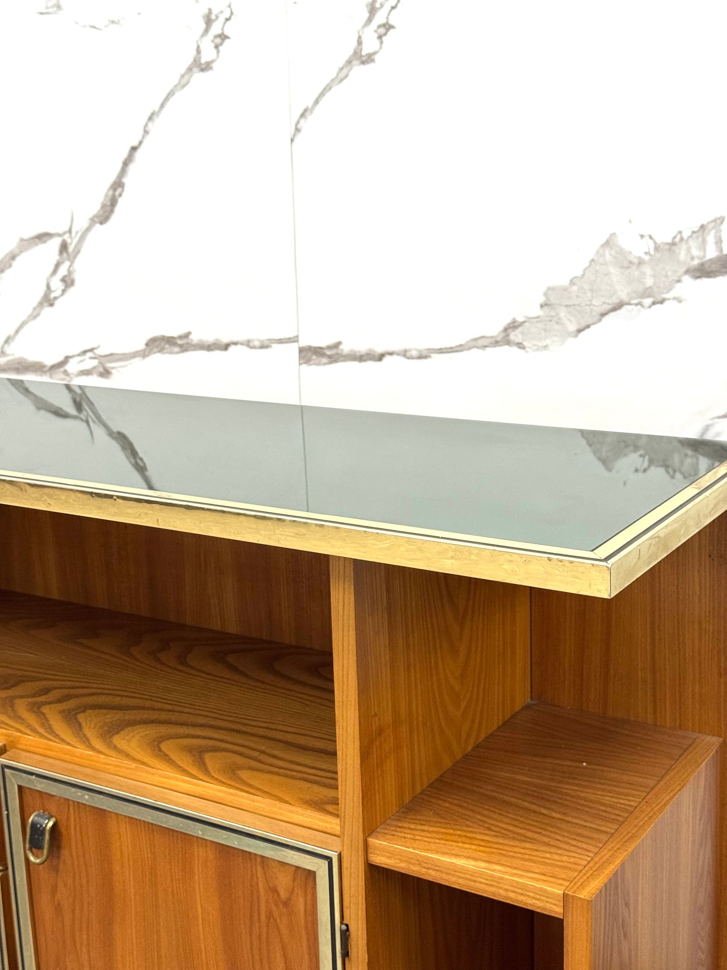 Consolle Design Scandinavo Geometrico Anni ‘70 In Legno Modernariato