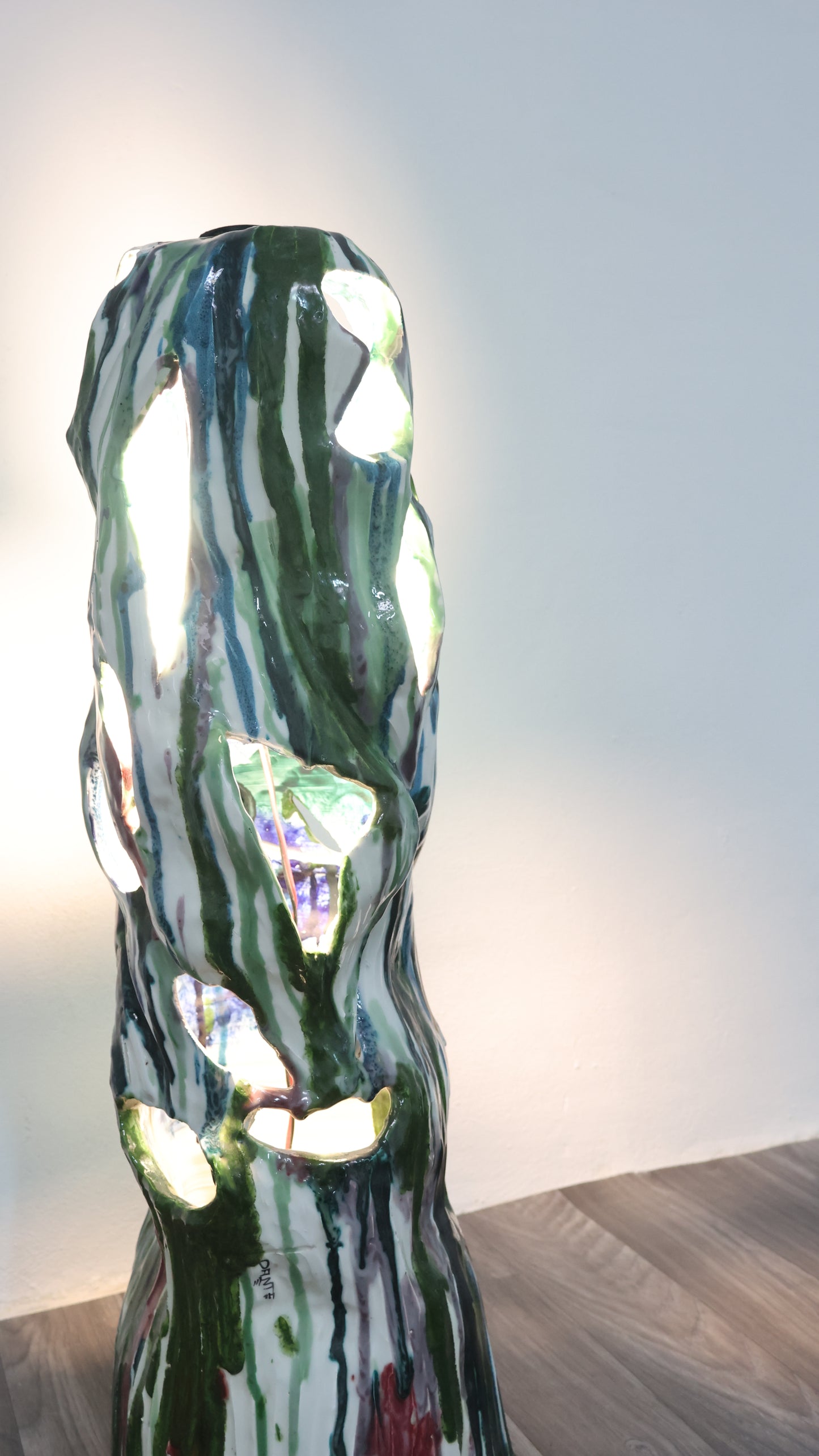 Ernesto Treccani Attr. Lampada Da Tavolo O Da Terra Ceramica Design Modernariato