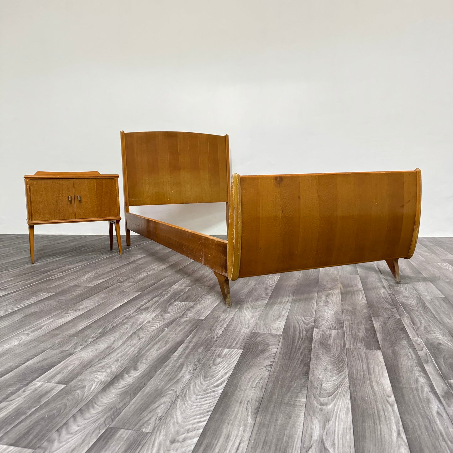 Gio Ponti Attr. Letto Singolo e Comodino Mid-Century Anni 40 Design Modernariato