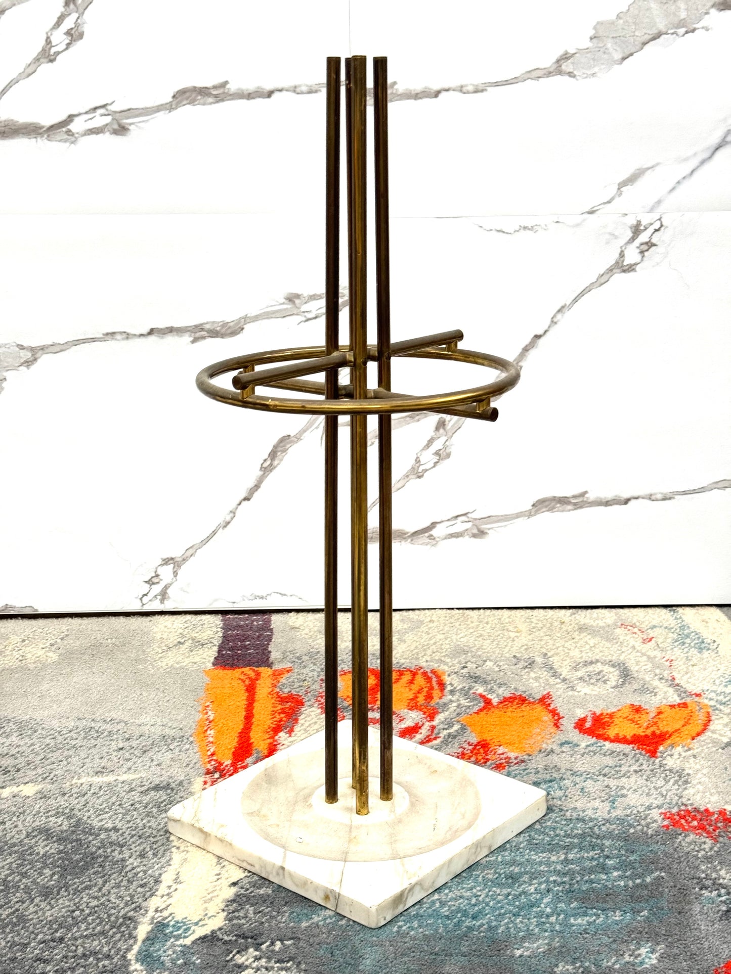Renato Zevi Metalarte Portaombrelli Marmo E Ottone Design Modernariato