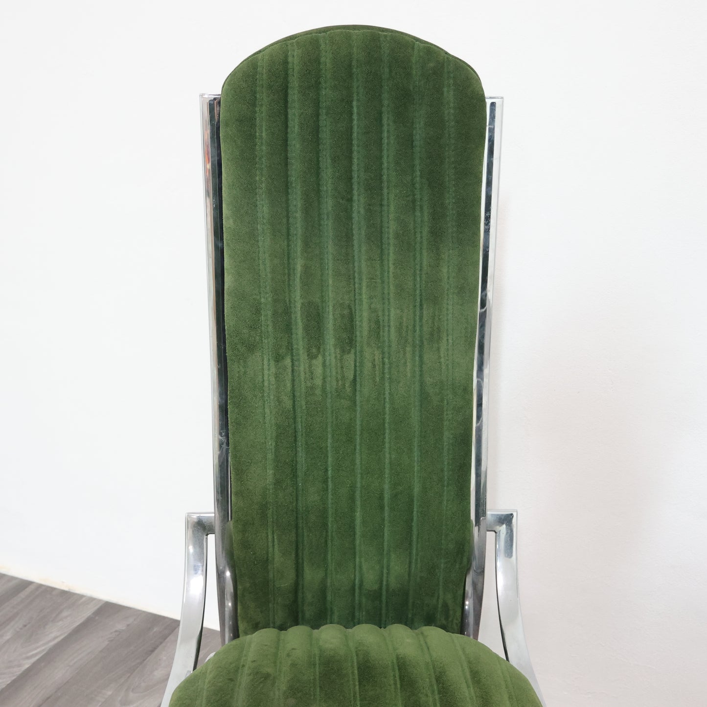 Set Da 4 Sedie Da Pranzo In Acciaio E Alcantara Anni ‘70