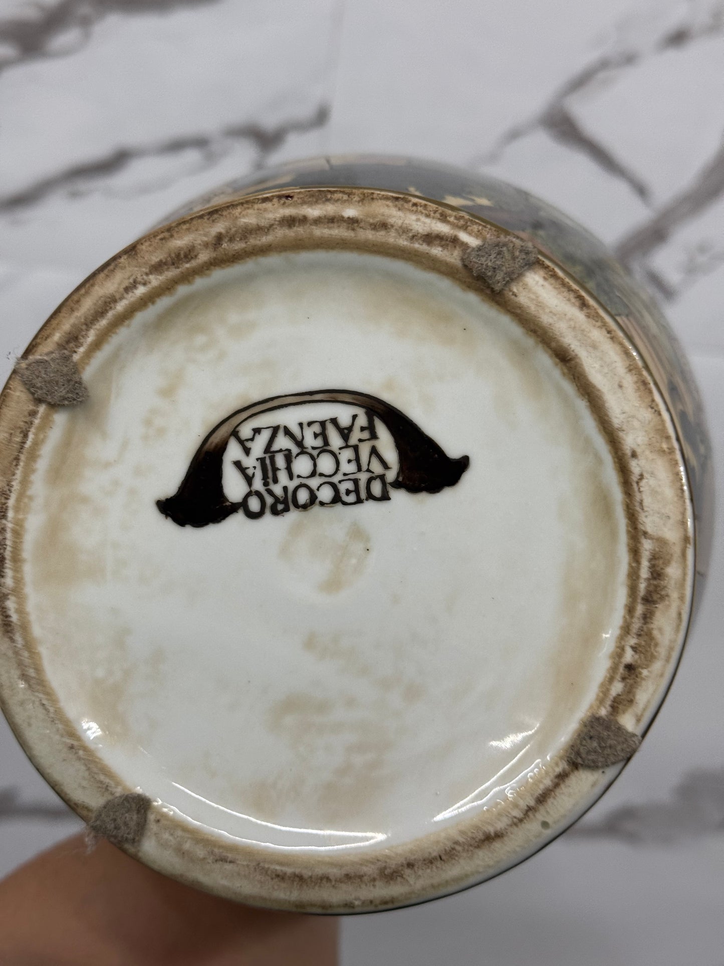 VASO IN CERAMICA DECORO VECCHIA FAENZA ANNI 70