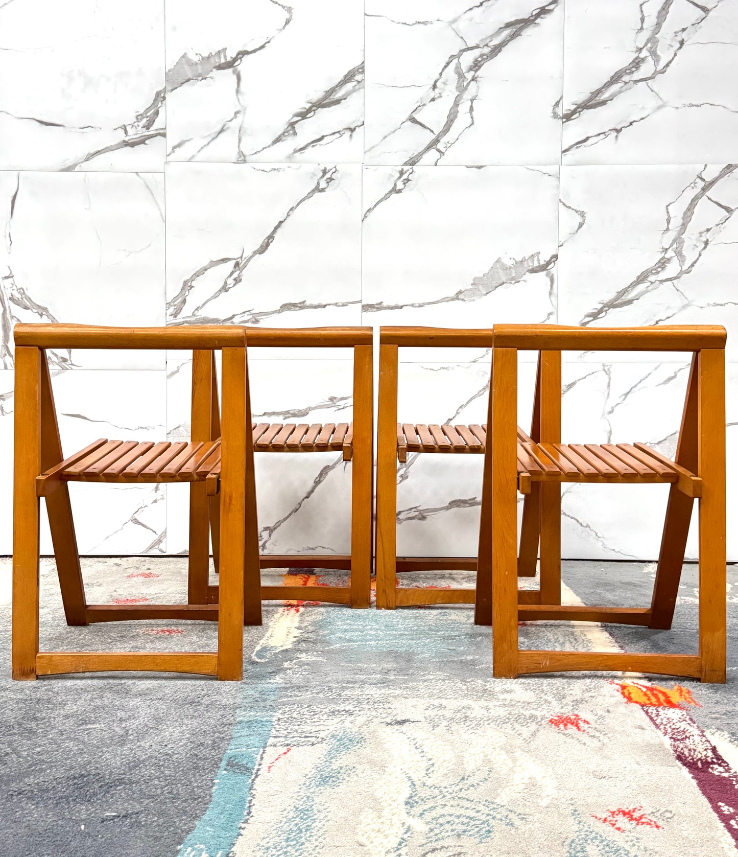 Aldo Jacober Per Alberto Bazzani 4 Sedie Mod. Trieste Anni ‘60 Design Vintage