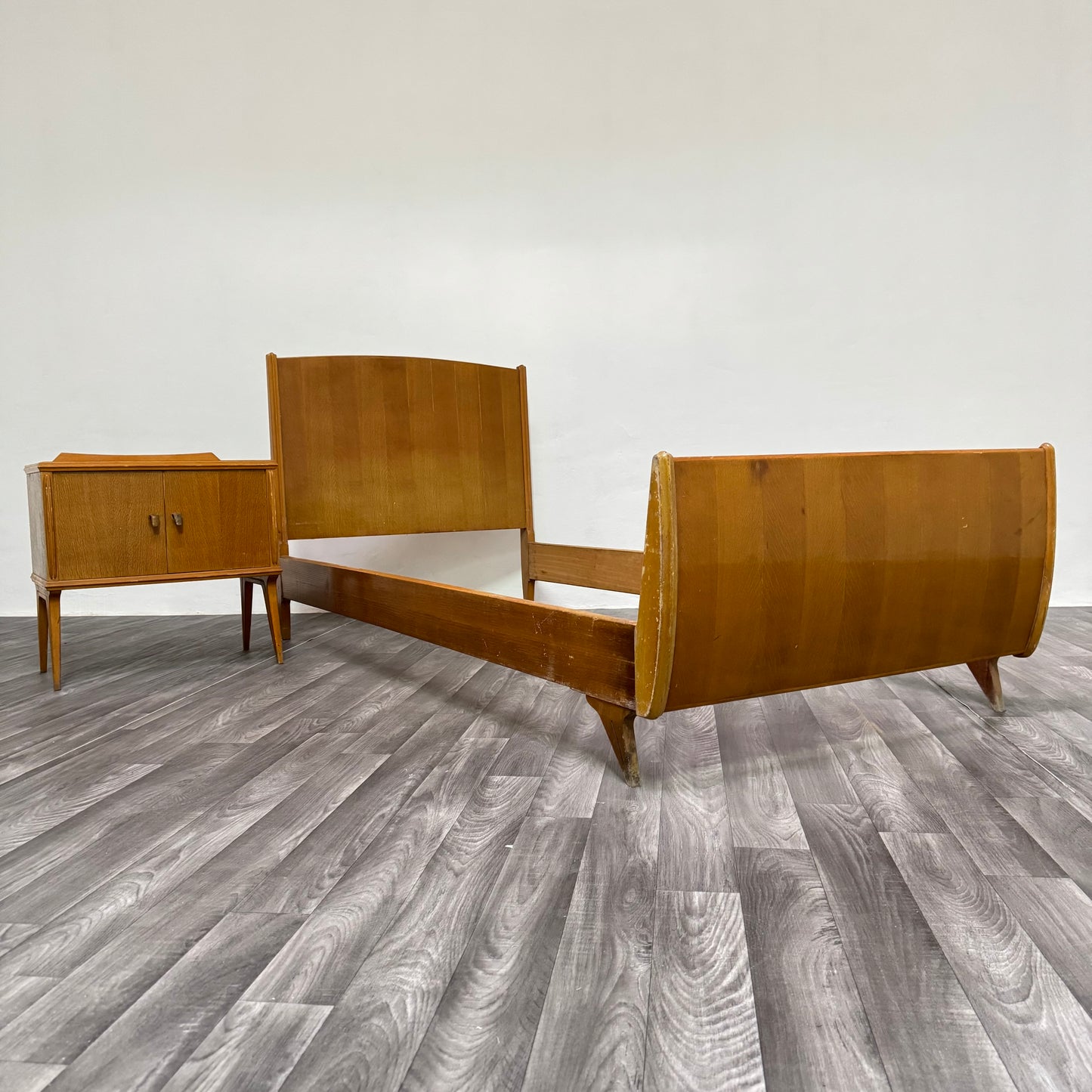 Gio Ponti Attr. Letto Singolo e Comodino Mid-Century Anni 40 Design Modernariato