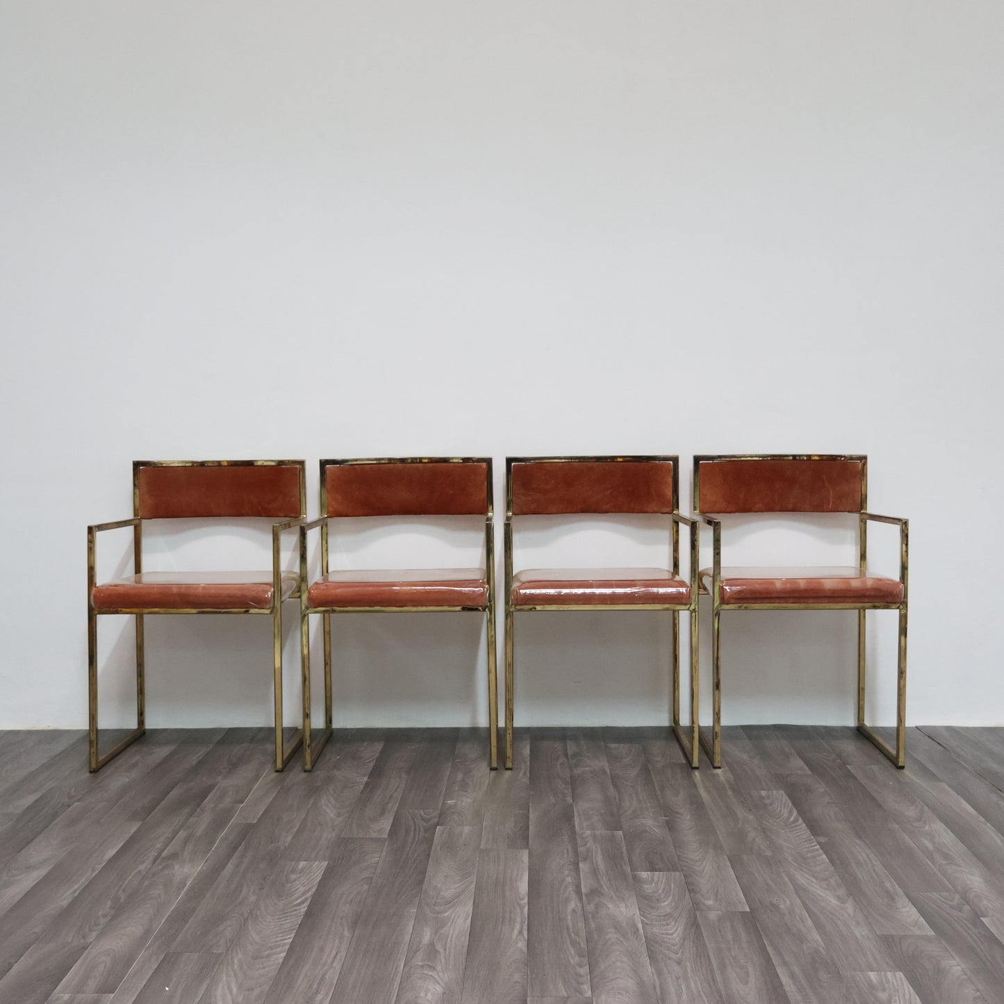 Set Di 4 Poltroncine Da Pranzo Hollywood Regency Anni 70 Modernariato