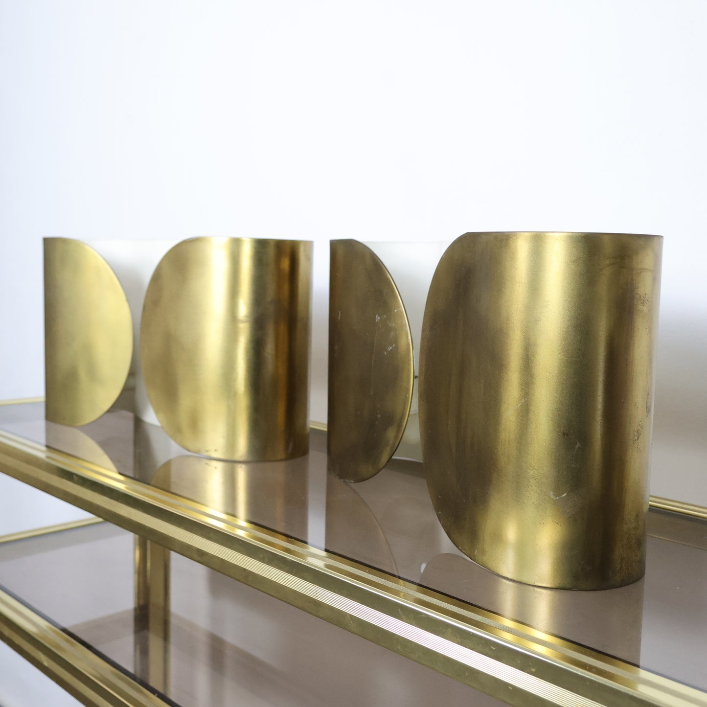 Afra & Tobia Scarpa Foglio Flos Coppia Di Applique Ottone Zapponato 1967 Design