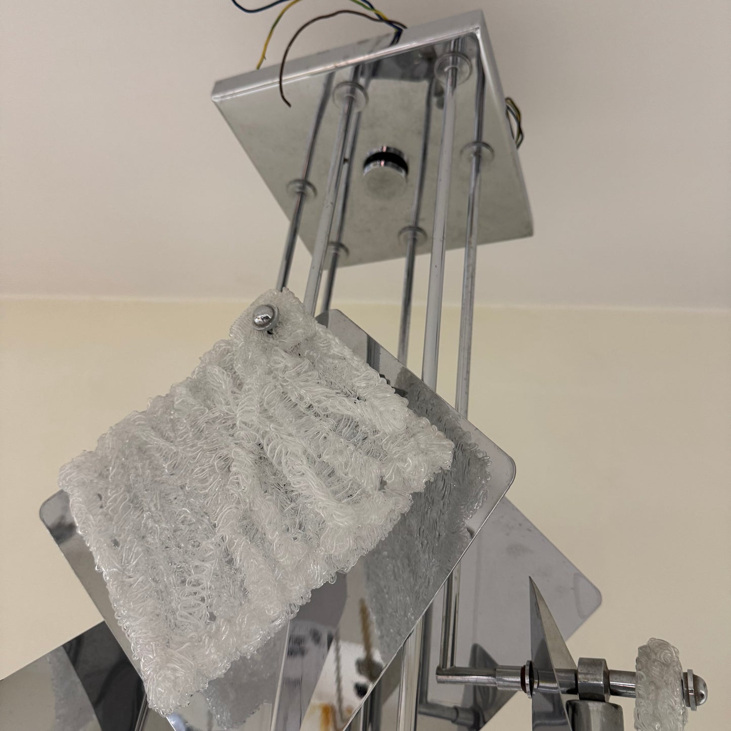 Lampadario Angelo Brotto Esperia Style Chandelier 6 Lights Design 1970’s