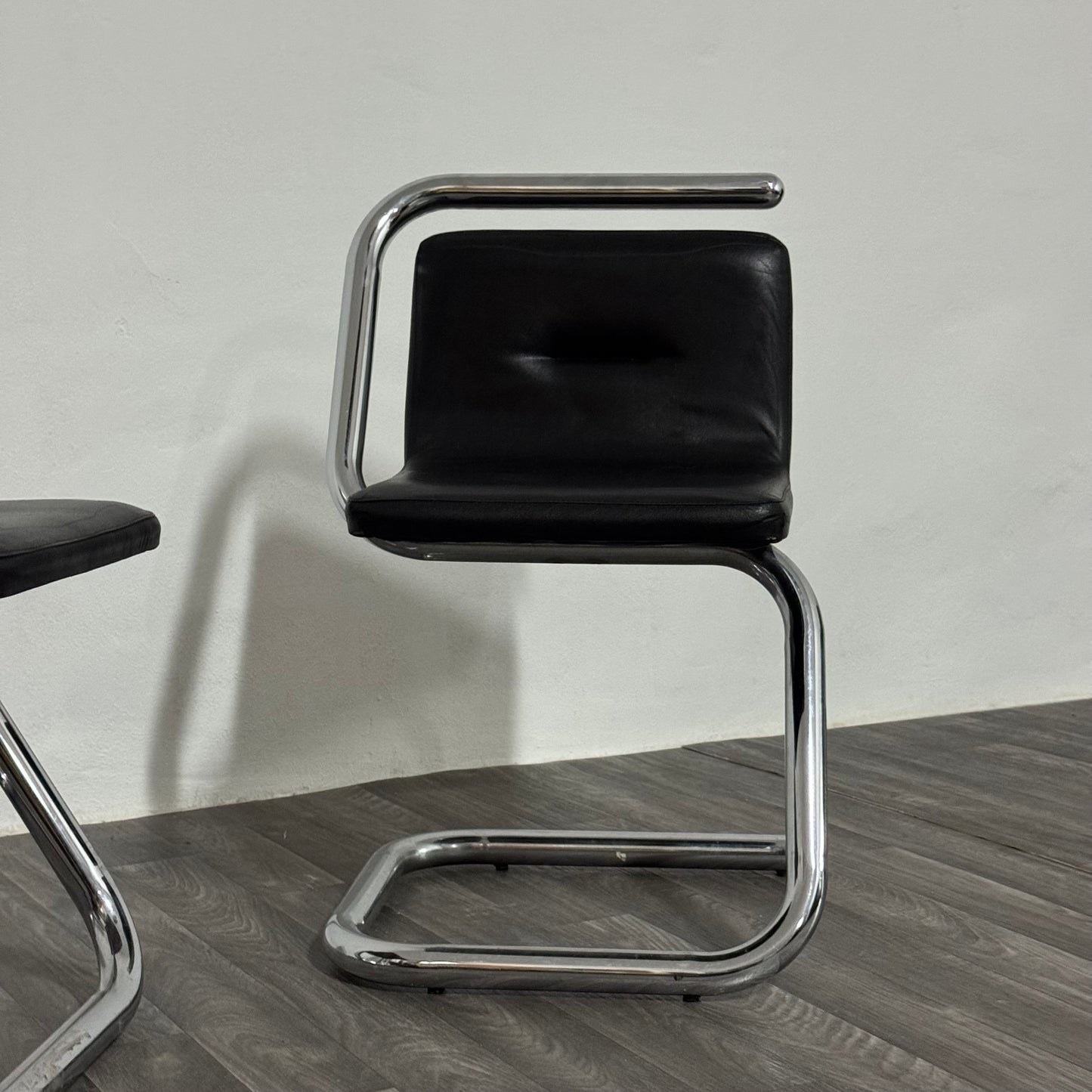 Luigi Bardini Coppia Di Poltroncine Design Anni ‘70 Chrome Tubular Steel