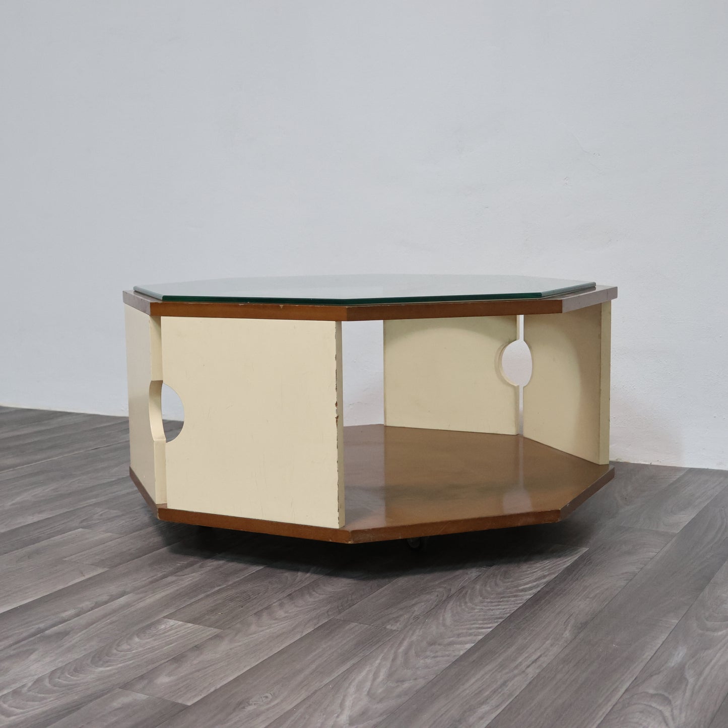 Tavolo da caffè ottagonale space age 1970’s Design modernariato