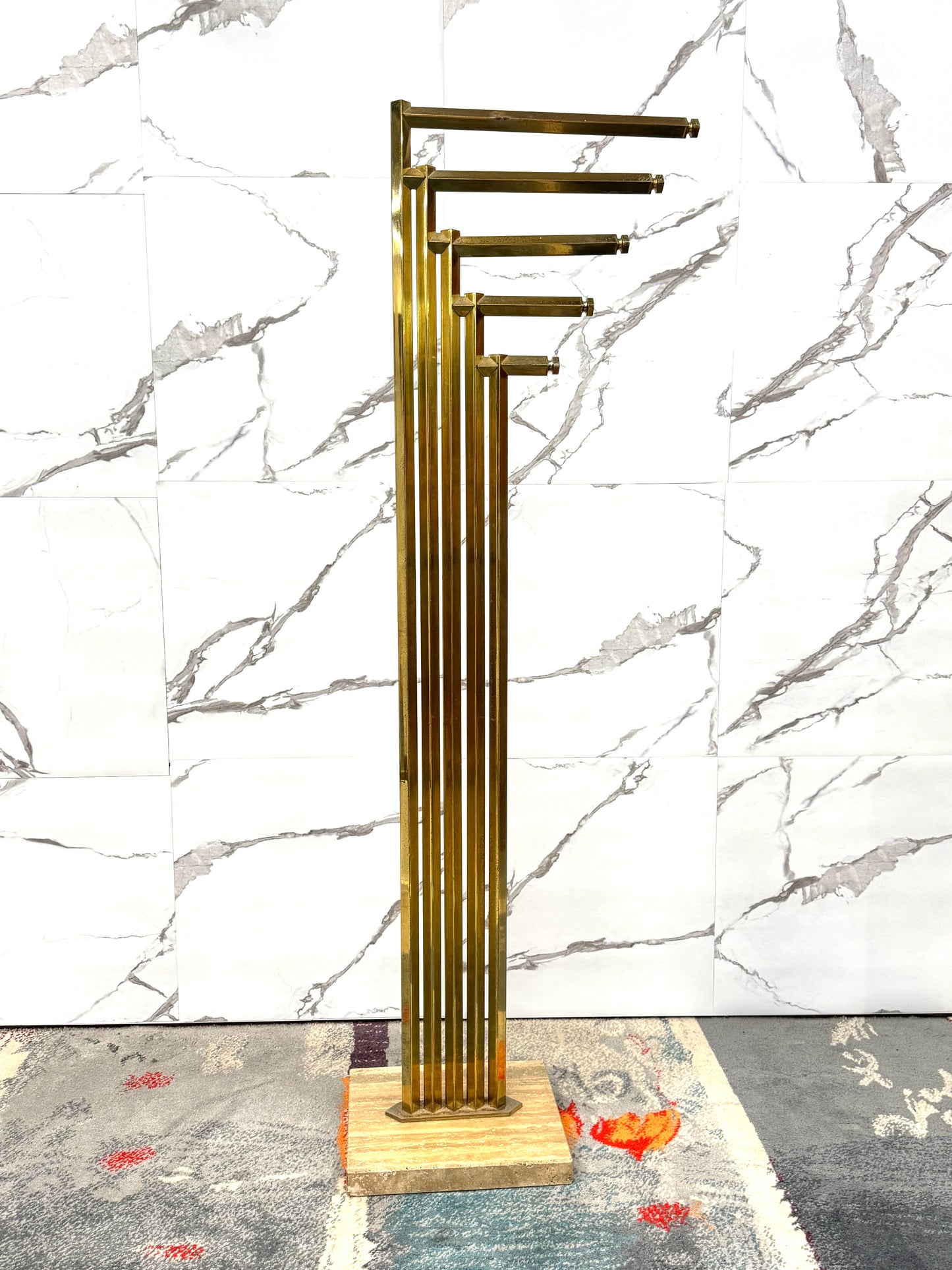 Appendiabiti Romeo Rega In Marmo E Ottone Anni ‘70 Design Modernariato Regency