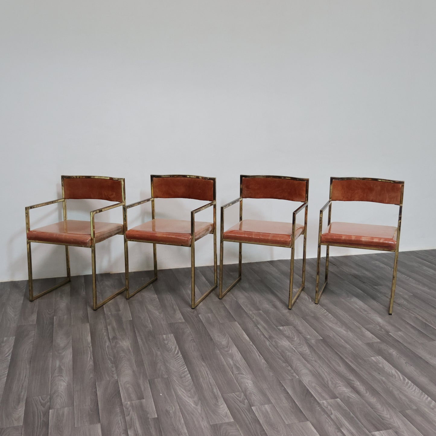 Set Di 4 Poltroncine Da Pranzo Hollywood Regency Anni 70 Modernariato