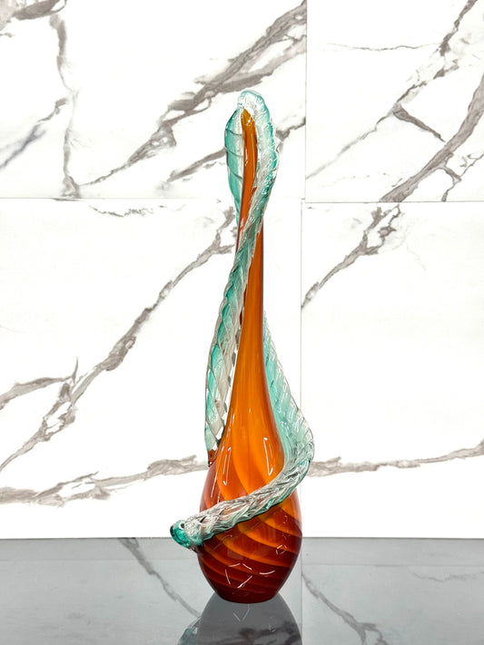 SCULTURA IN VETRO DI PRAGA VINTAGE ANNI 80