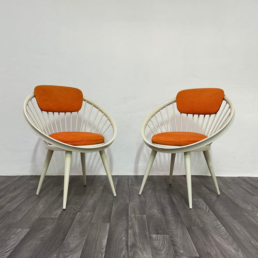 Yngve Ekström Mod.Circle Coppia di Poltroncine Design Scandinavo Anni ‘60