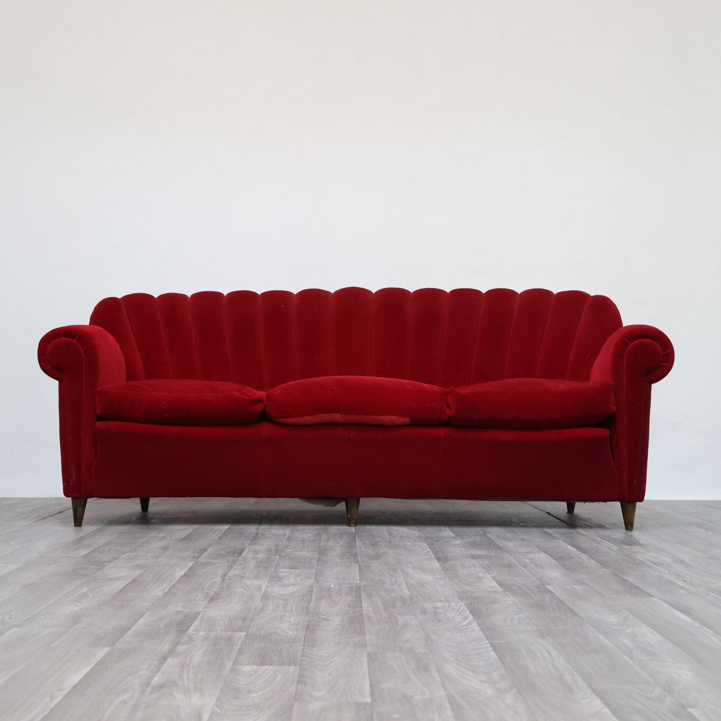 Divano Art Decò Guglielmo Ulrich In Tessuto Di Velluto Originale Anni ‘40 Design