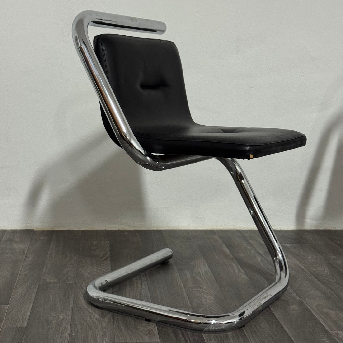 Luigi Bardini Coppia Di Poltroncine Design Anni ‘70 Chrome Tubular Steel