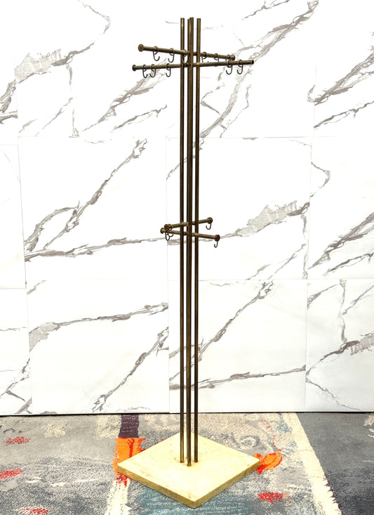 Renato Zevi Metalarte Appendiabiti Marmo E Ottone Design Modernariato
