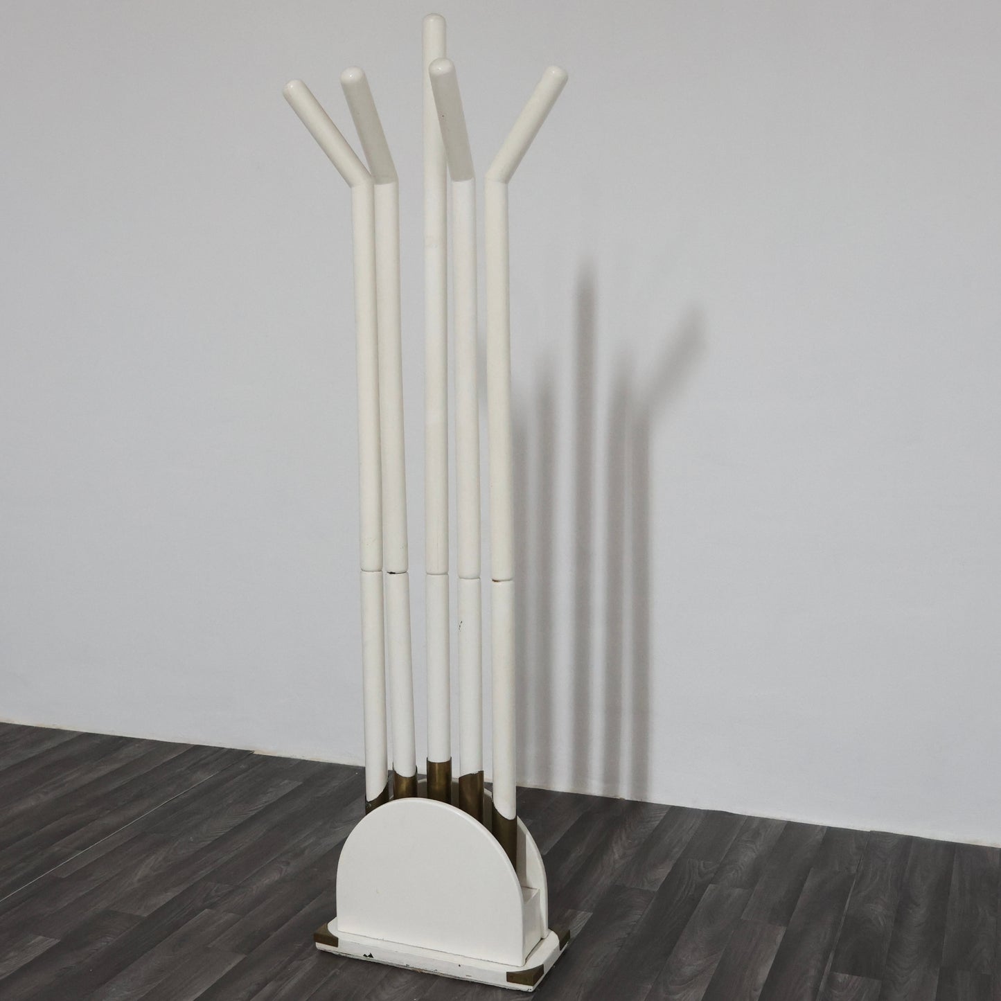 Appendiabiti Vintage Post-Modern Design Modernariato Anni ‘80 Legno e Ottone