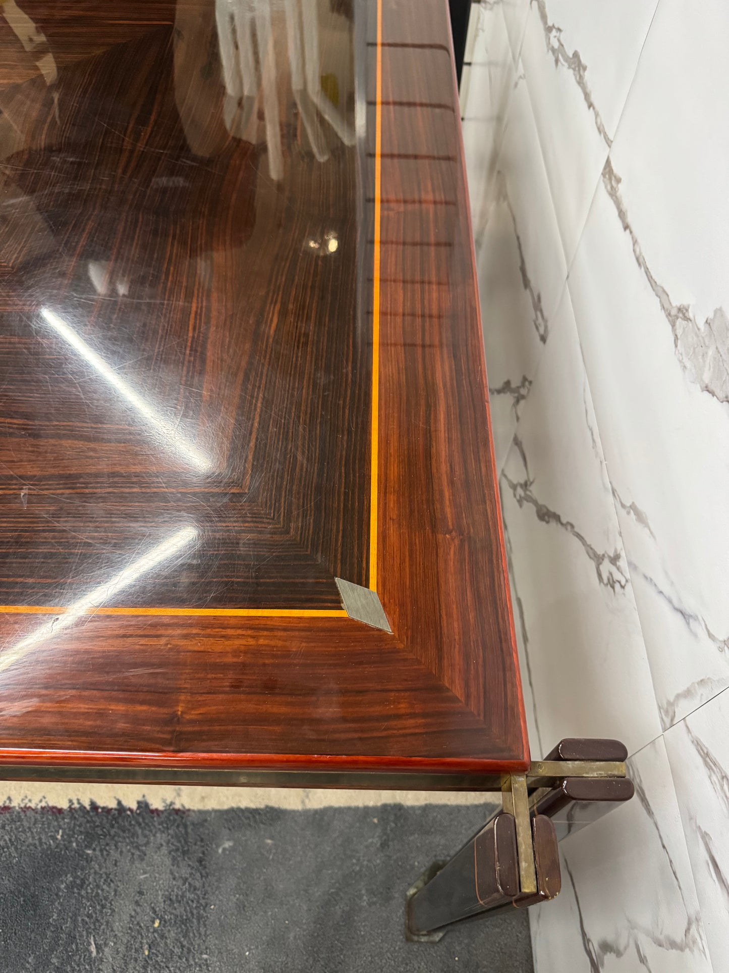 Paolo Barracchia Per Roman Decò Grande Tavolo Da Pranzo Design Modernariato 1970