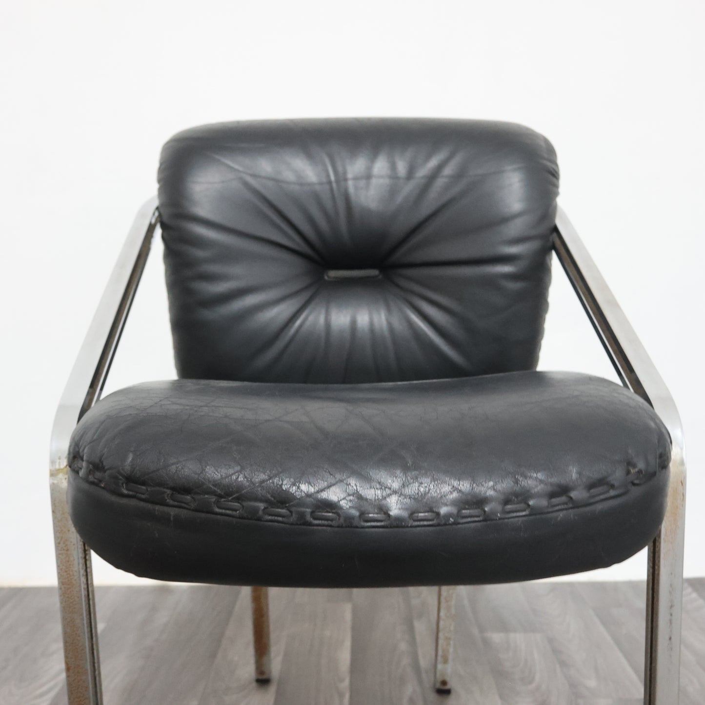 Mobil Girgi Set Da Pranzo 4 Poltroncine In Acciaio E Pelle Design Anni ‘70