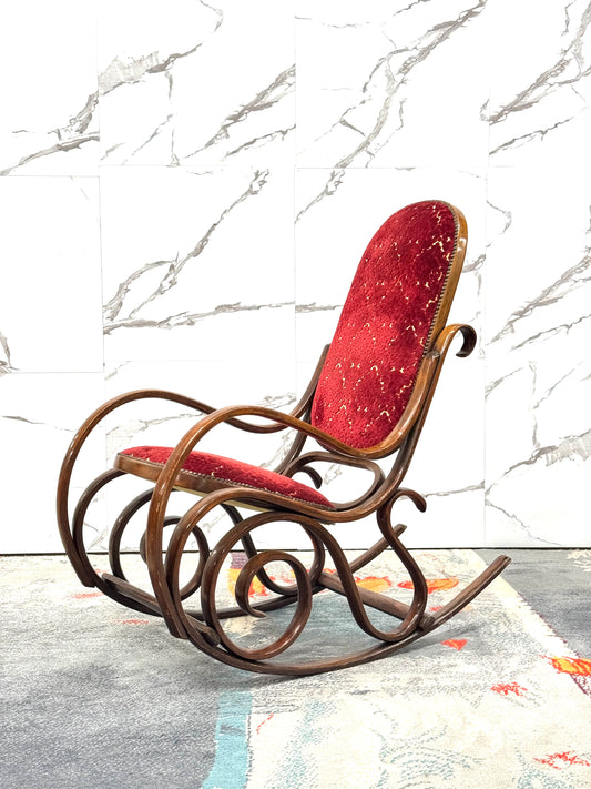 Poltrona A Dondolo Thonet Vintage Mid-Century Design