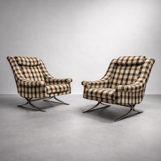Maurice Calka Arflex Coppia di Poltrone Mod. Grand Prix , Design anni '60