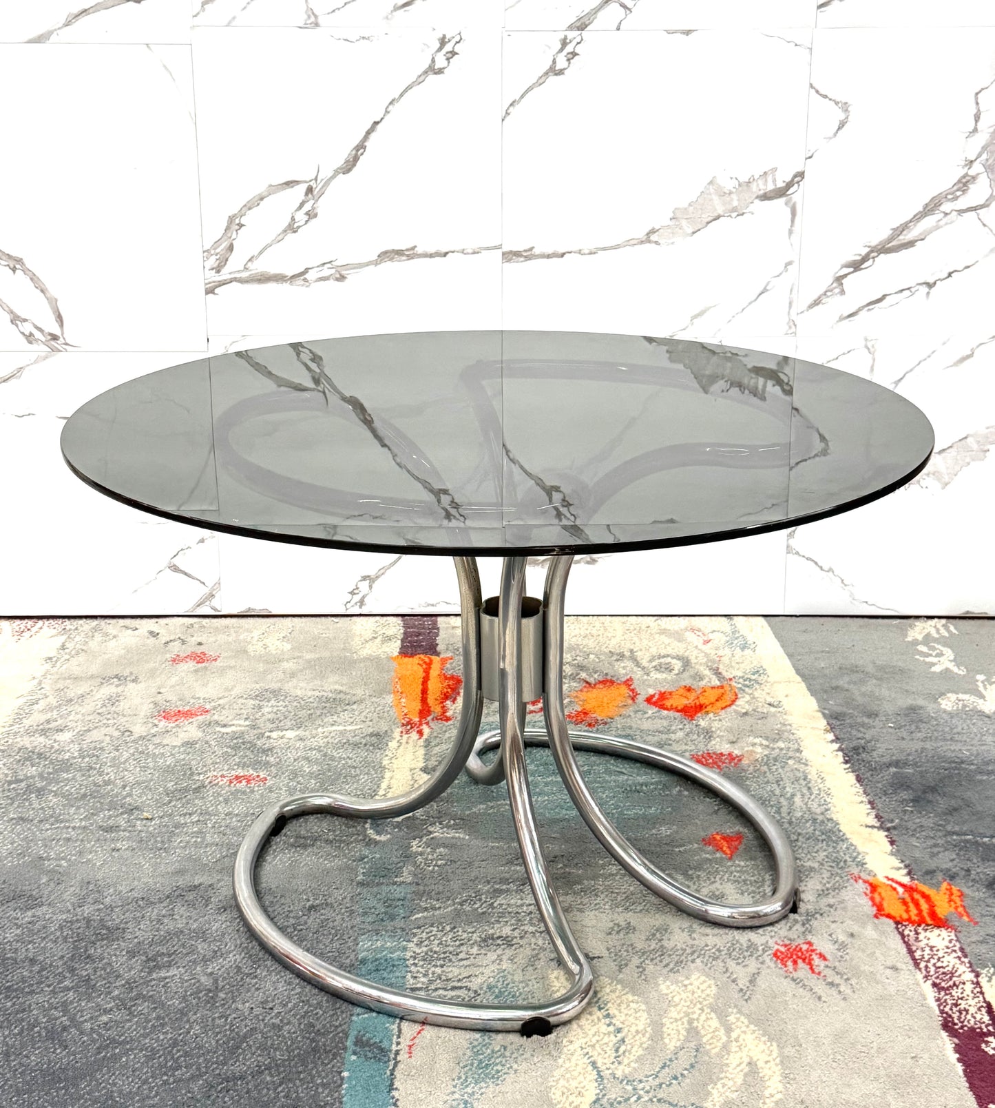 Giotto Stoppino Tavolo Da Pranzo Acciaio Design Anni ‘70 Modernariato