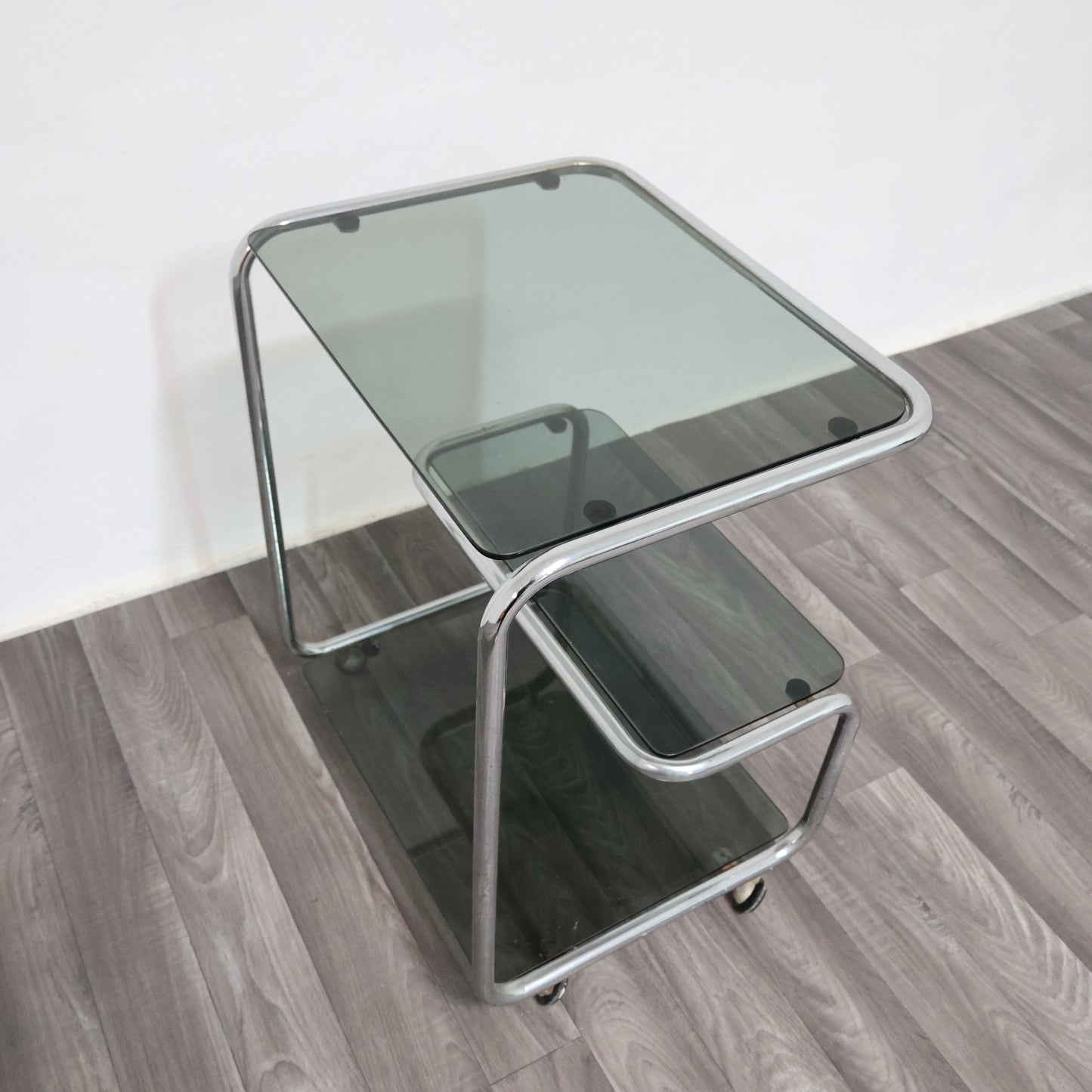 Carrello Portavivande Triplo Ripiano Anni 70 Acciaio Design Modernariato