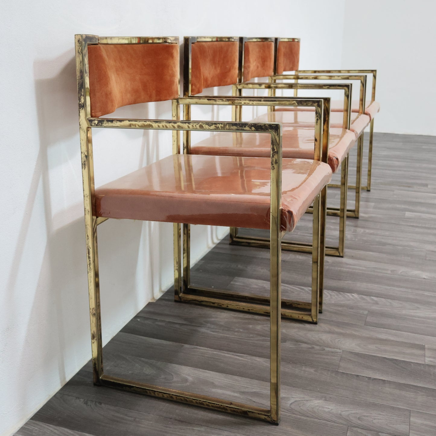 Set Di 4 Poltroncine Da Pranzo Hollywood Regency Anni 70 Modernariato