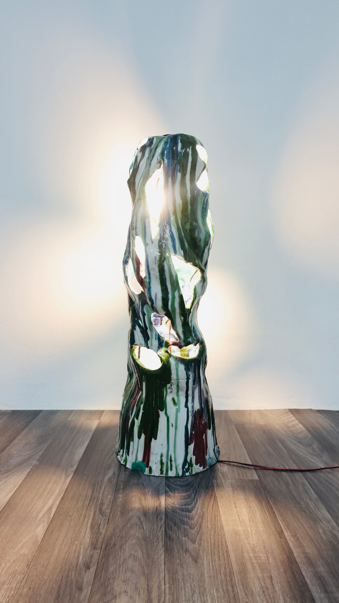 Ernesto Treccani Attr. Lampada Da Tavolo O Da Terra Ceramica Design Modernariato