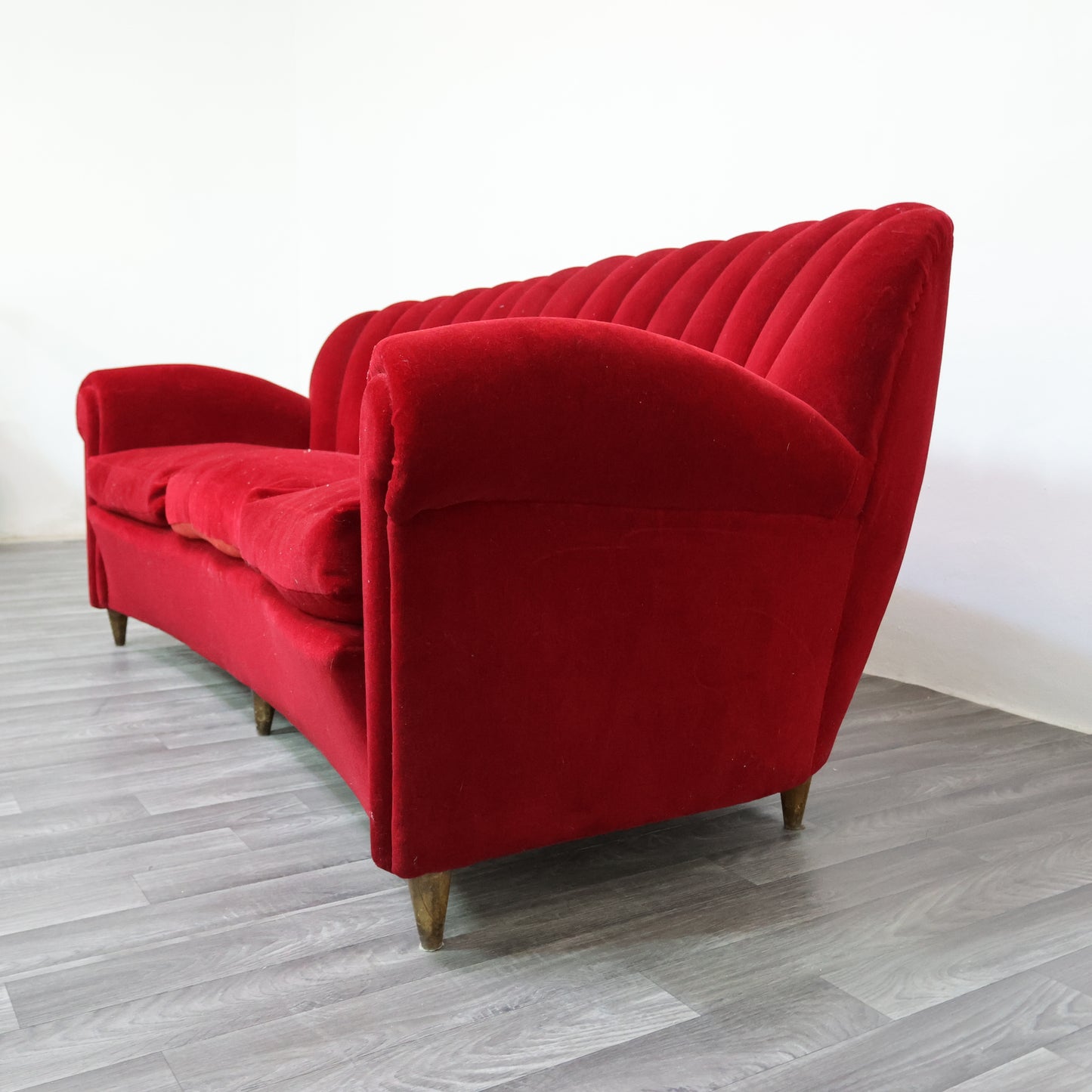 Divano Art Decò Guglielmo Ulrich In Tessuto Di Velluto Originale Anni ‘40 Design