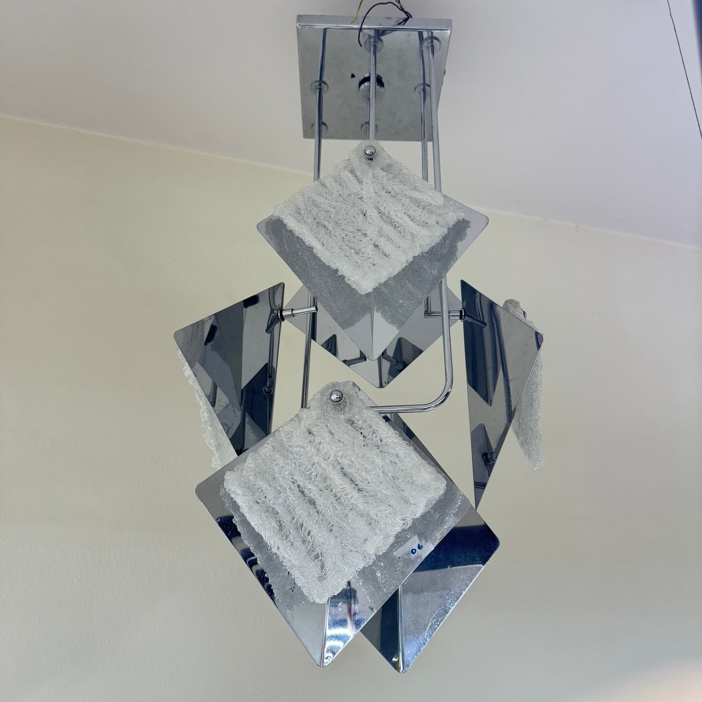 Lampadario Angelo Brotto Esperia Style Chandelier 6 Lights Design 1970’s