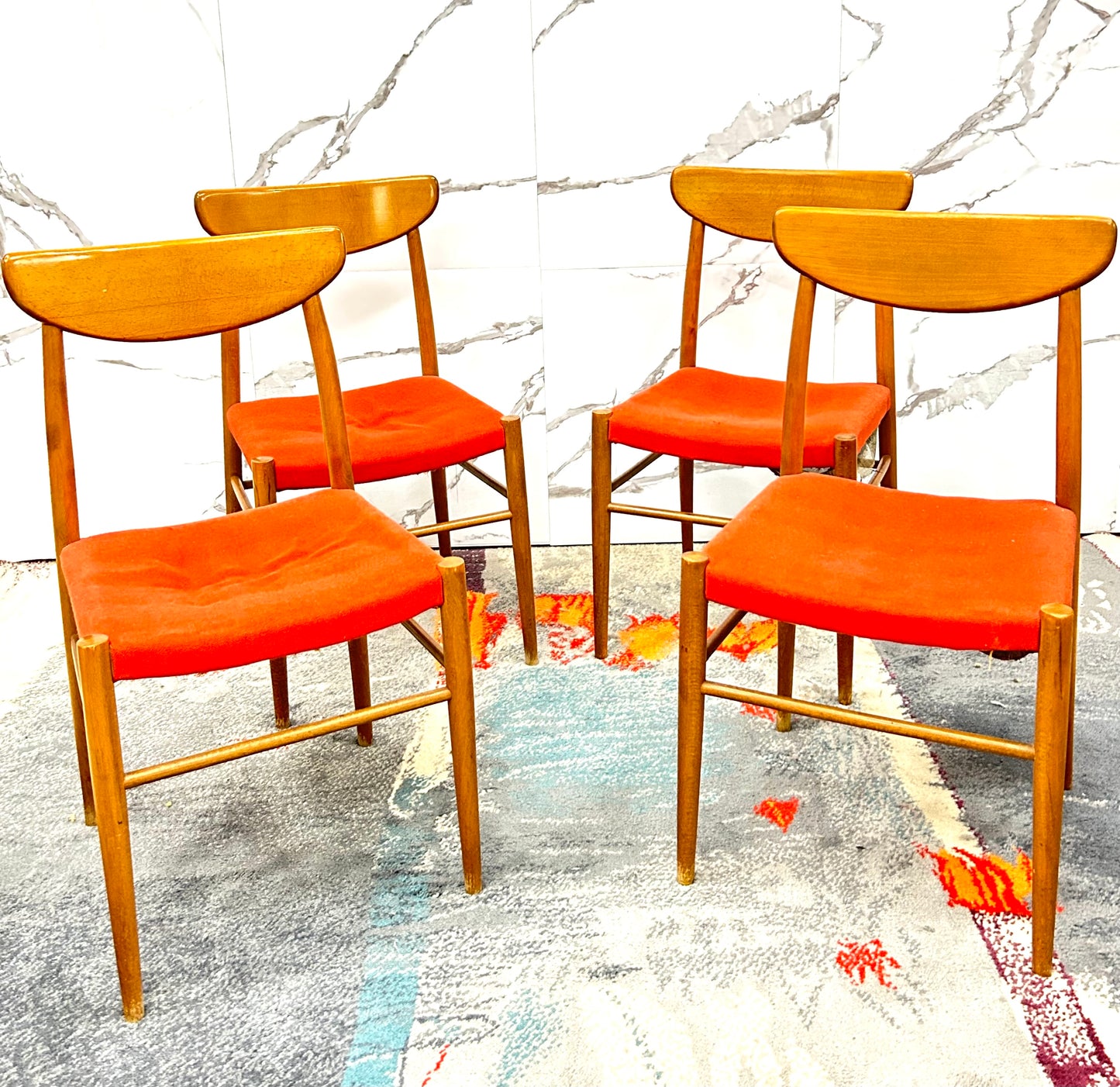Set Da Pranzo 4 Sedie Design Scandinavo Anni ‘60 Design Modernariato