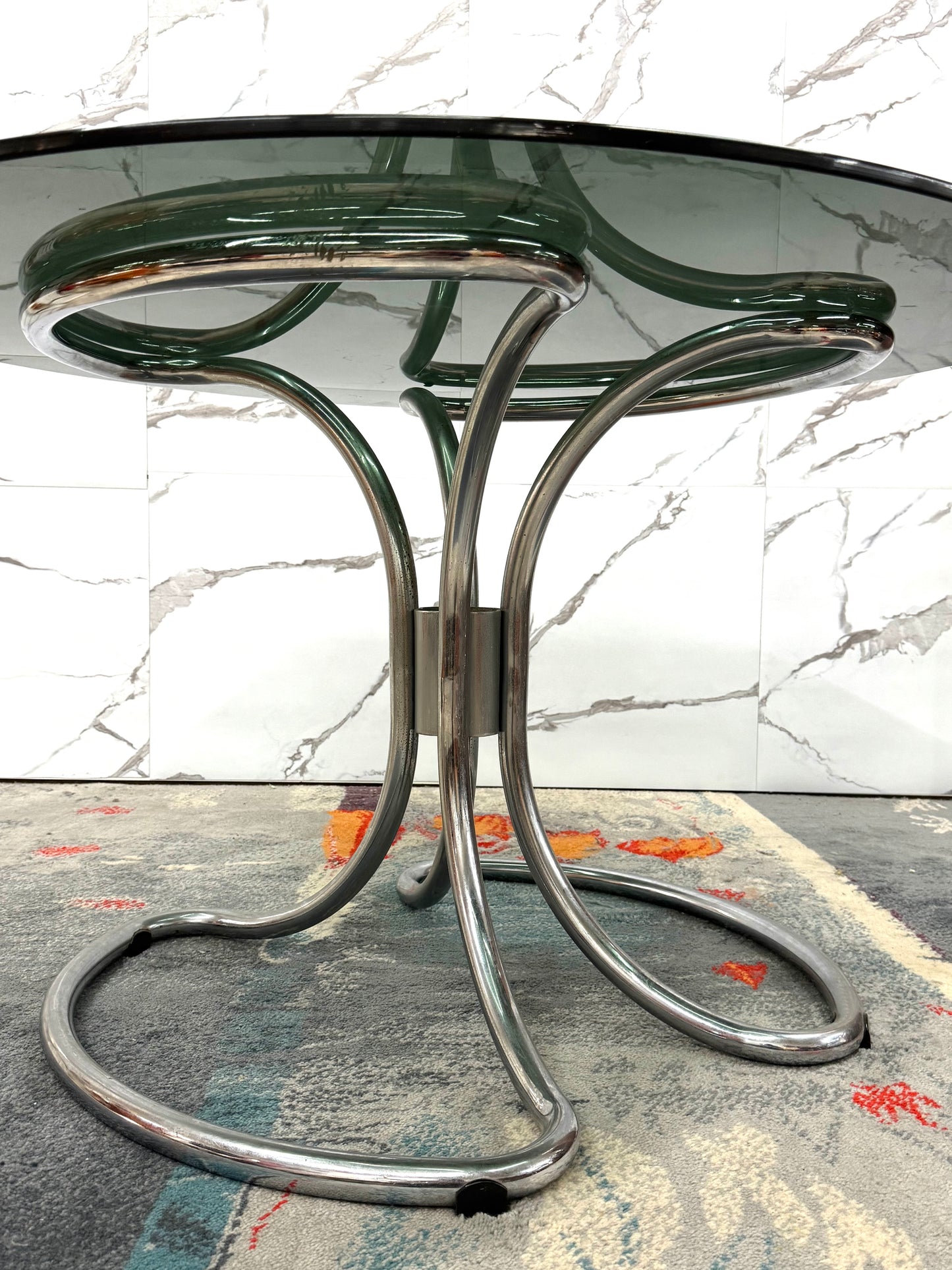 Giotto Stoppino Tavolo Da Pranzo Acciaio Design Anni ‘70 Modernariato