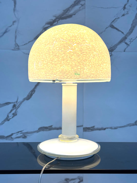LAMPADA DA TAVOLO DI GAE AULENTI PER VISTOSI “NEVERRINO” VETRO DI MURANO