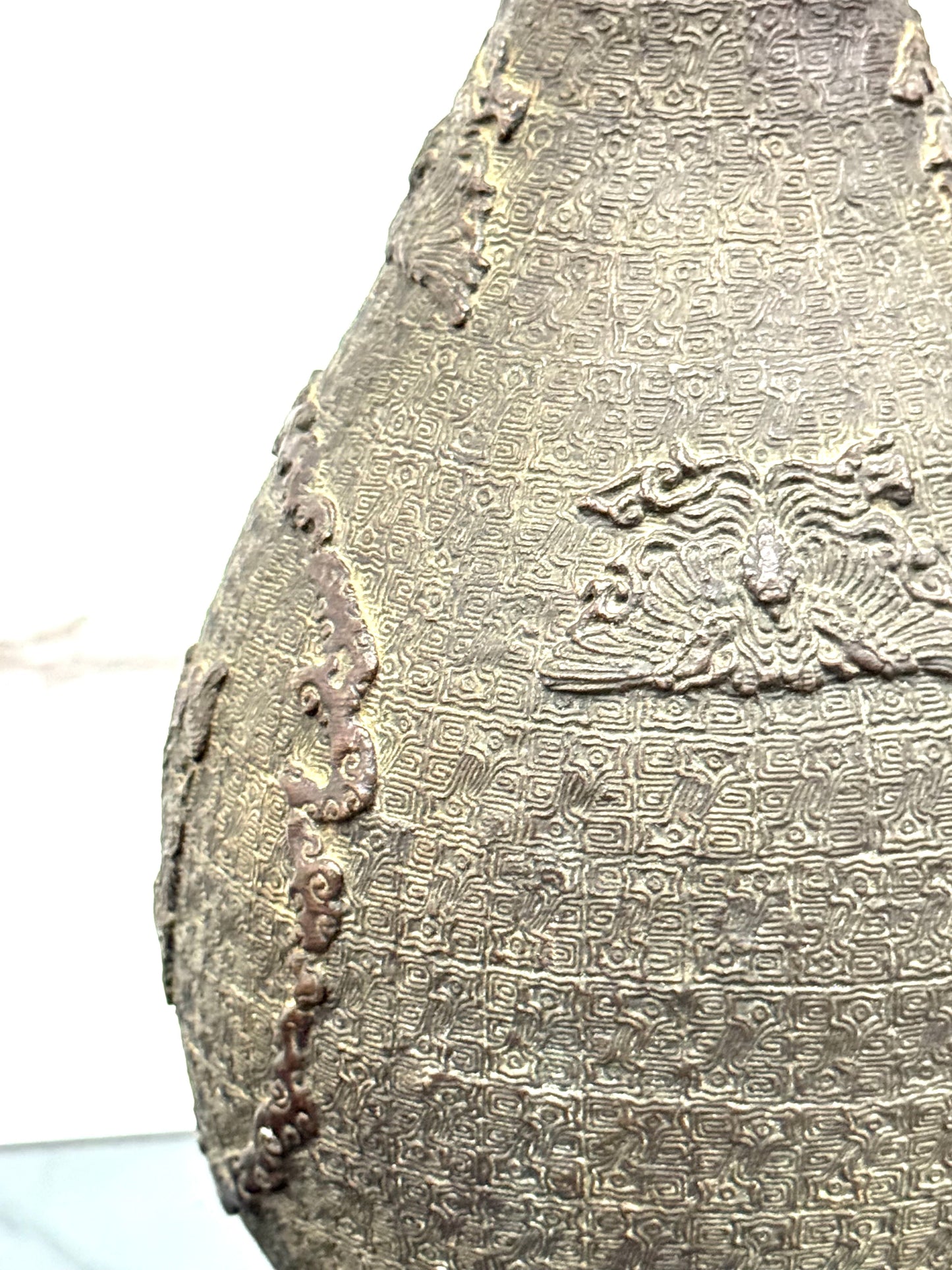 Grande Vaso In Bronzo Dinastia Ming Decoro Geometrico Arcaico XV Secolo