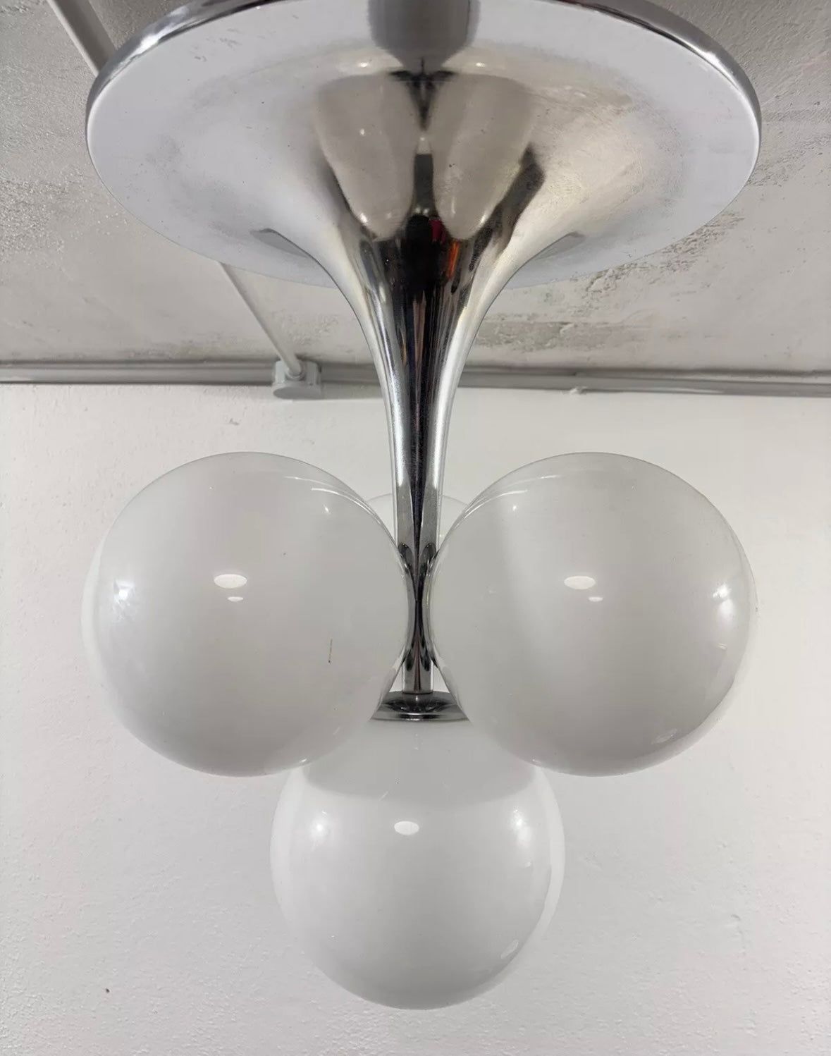Max Bill per Temde Leuchten Lampadario Space Age anni ‘60 Globes 4 luci