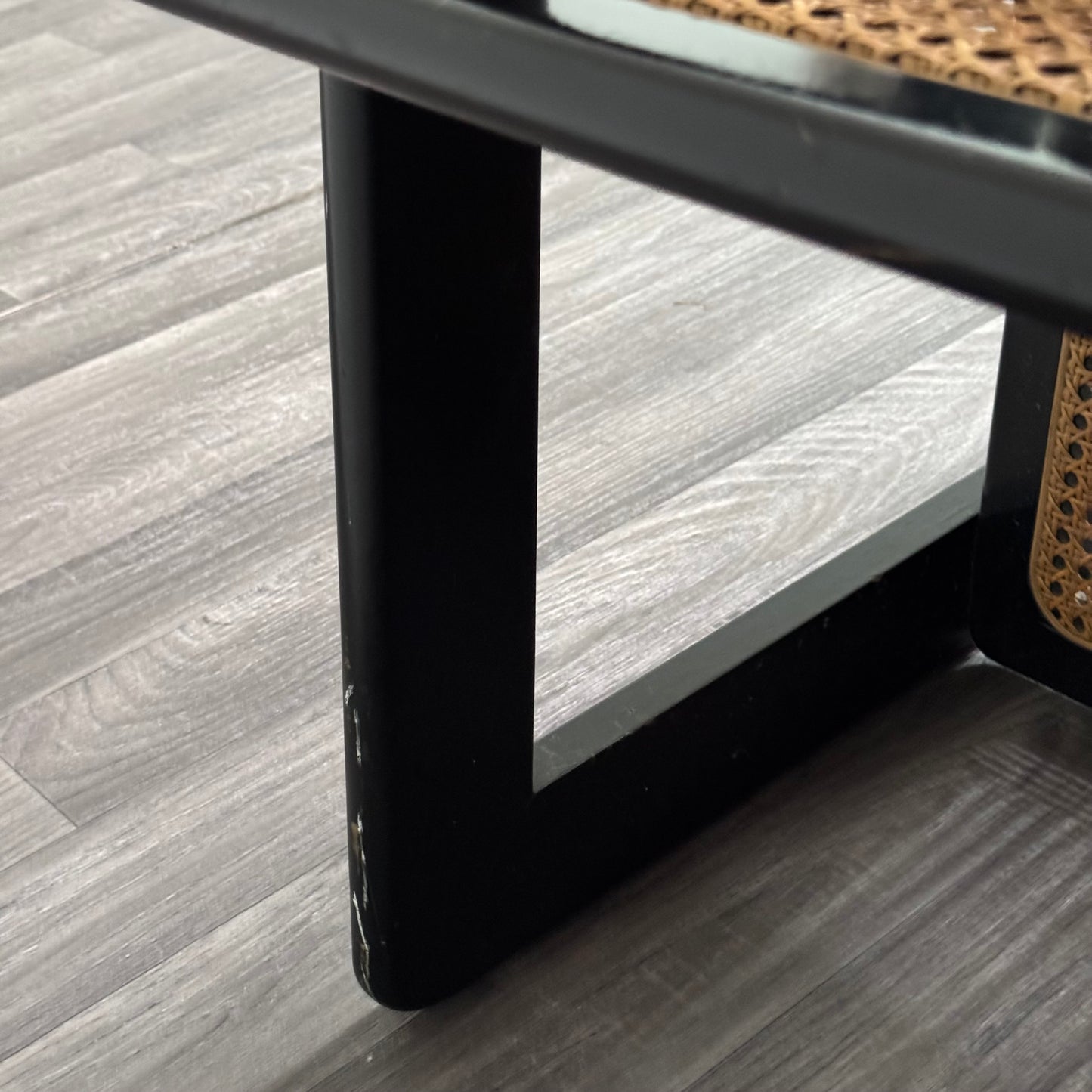 Coppia Di Sedie Design Schienale Alto Legno Laccato Paglia Di Vienna Anni ‘70