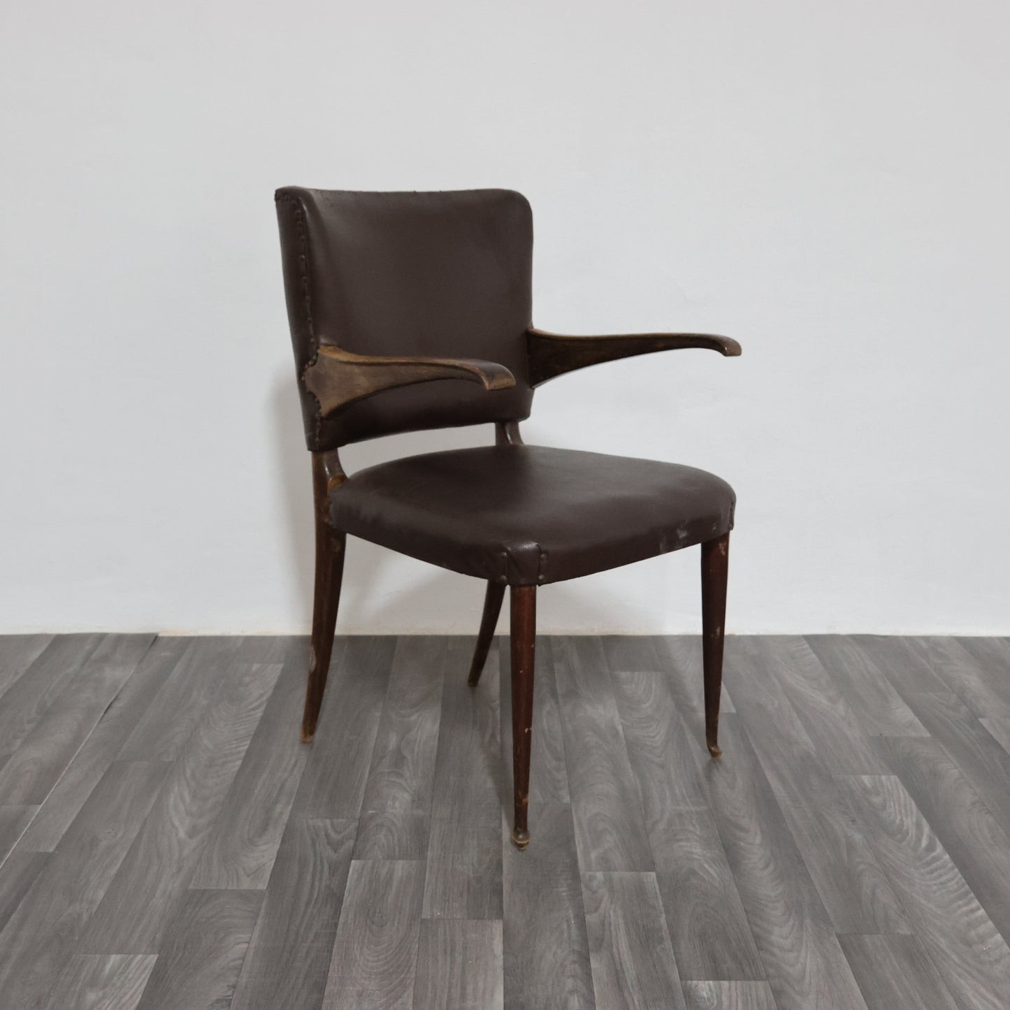 Guglielmo Ulrich Sedia con Braccioli a Sbalzo Anni ‘50 Rare Design Modernariato