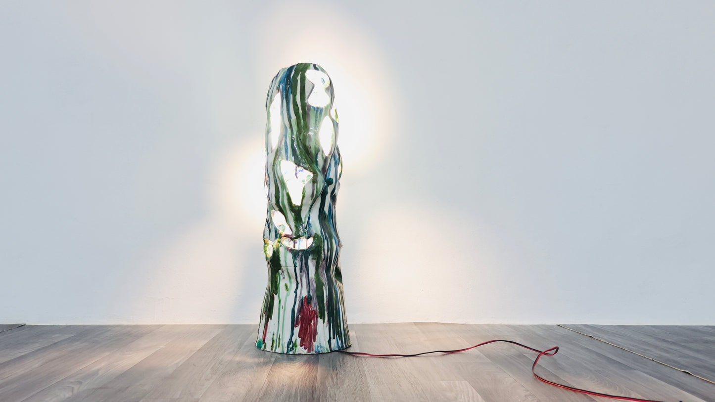 Ernesto Treccani Attr. Lampada Da Tavolo O Da Terra Ceramica Design Modernariato