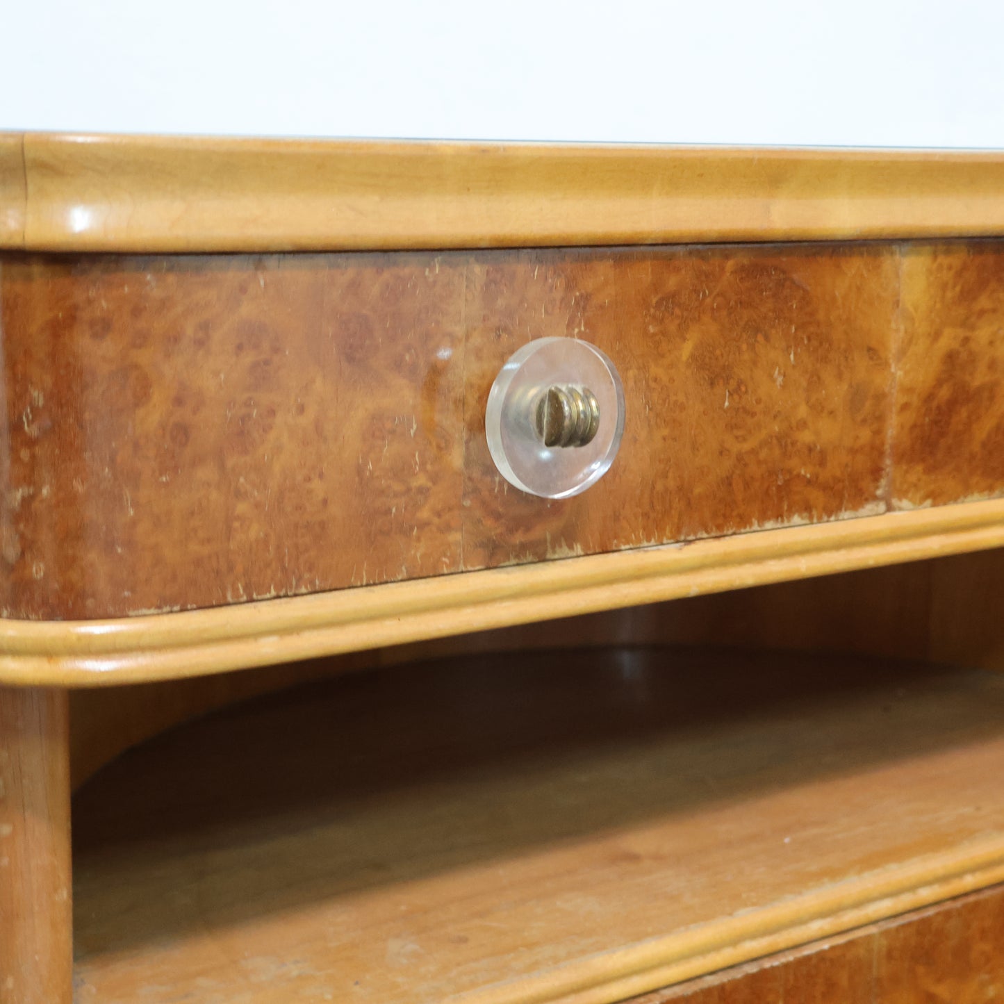 Coppia Di Comodini Art Decò Anni 40 In Legno Design Modernariato Mid-Century