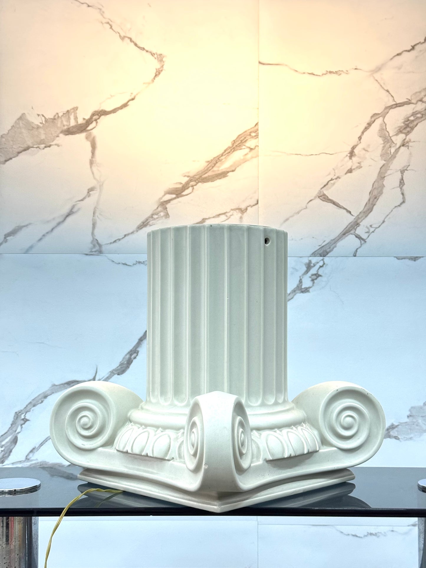 Lampada In Ceramica Capitello Greco Anni 80 Lampada Design