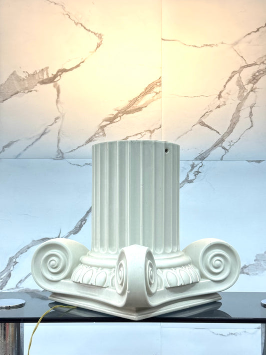 Lampada In Ceramica Capitello Greco Anni 80 Lampada Design