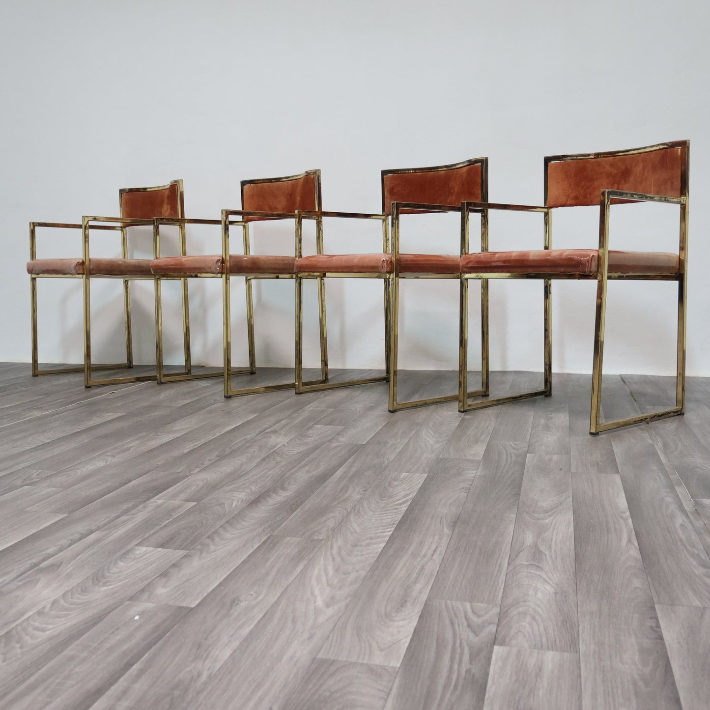 Set Di 4 Poltroncine Da Pranzo Hollywood Regency Anni 70 Modernariato