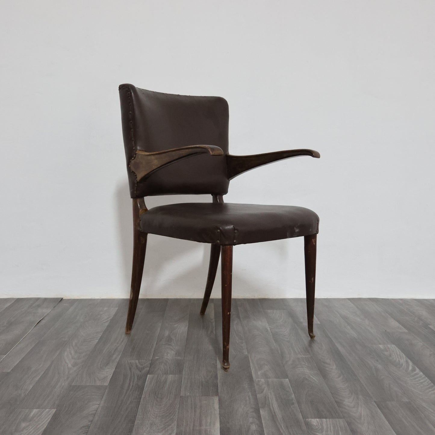 Guglielmo Ulrich Sedia con Braccioli a Sbalzo Anni ‘50 Rare Design Modernariato