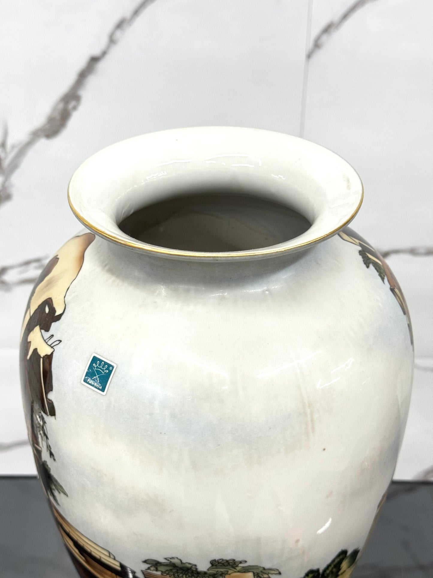 VASO IN CERAMICA DECORO VECCHIA FAENZA ANNI 70